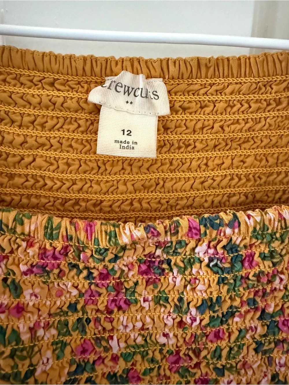 Crewcuts Yellow Floral Smocked Jumpsuit with Puff Sleeves